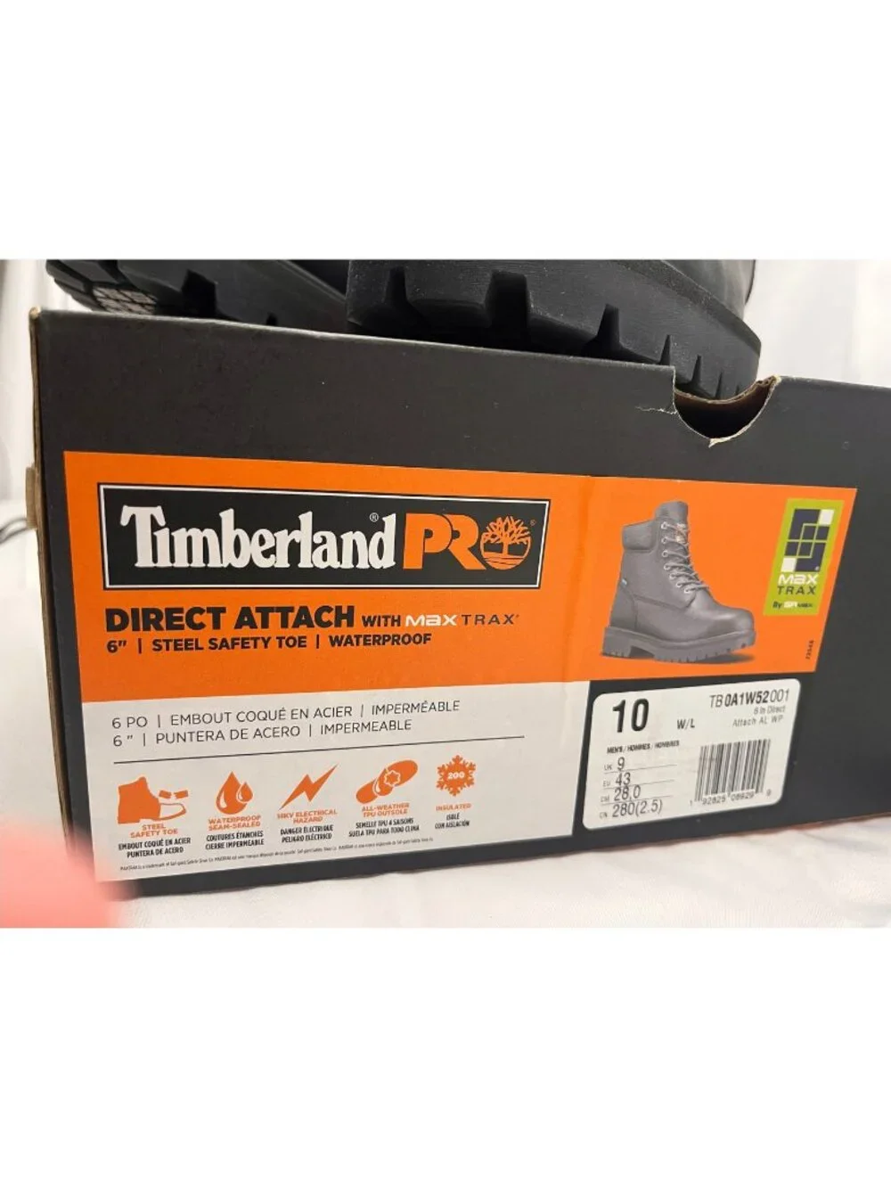 Timberland PRO A1W52 Work Boots Mens 10 Wide Steel Toe Waterproof Black NWT